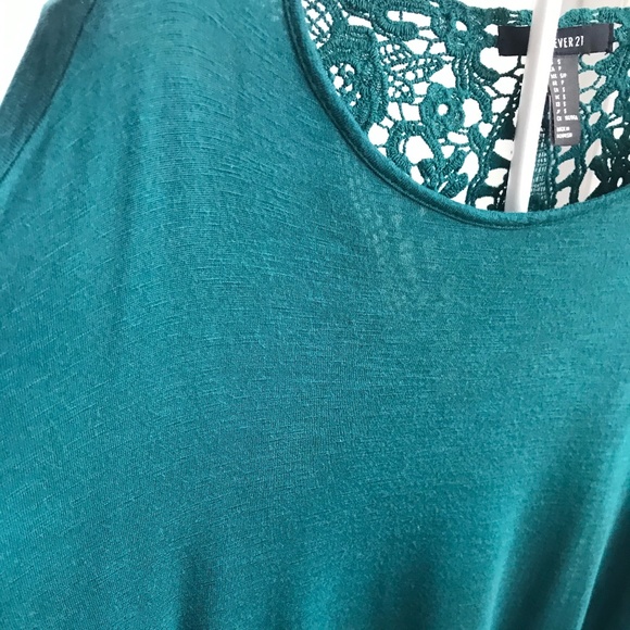 Forever 21 Dark Green Long Sleeve Crop Top - Picture 3 of 10